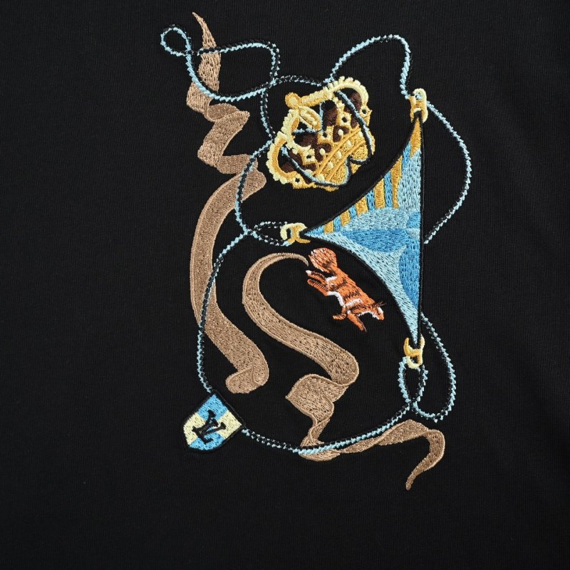 Black Oversized Graphic T-Shirt with Gold Dragon Print view