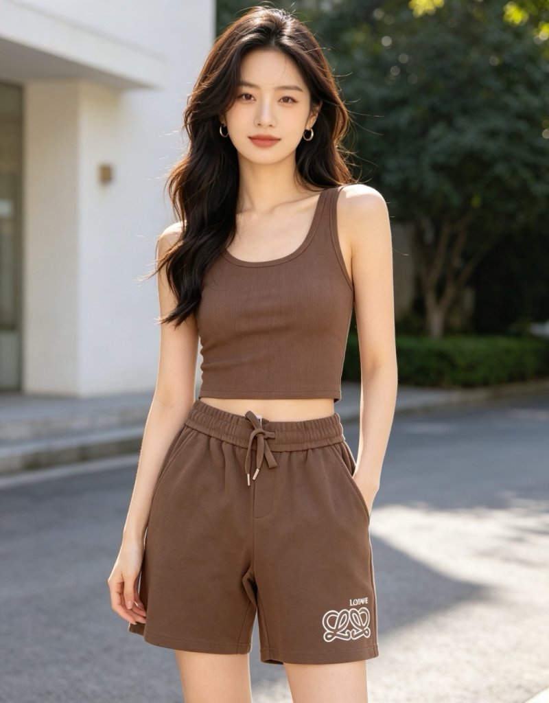 Loewe Anagram Brown Shorts