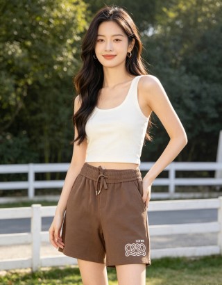 Loewe Anagram Brown Shorts view 4
