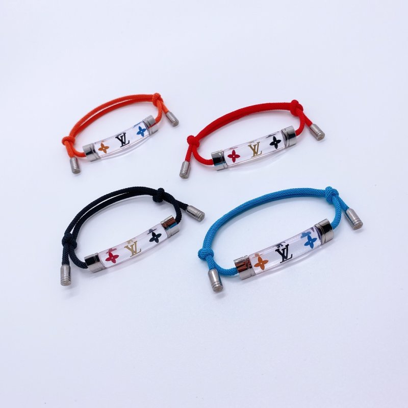 LV Inclusion Blue Rope Bracelet with Colorful Charms view