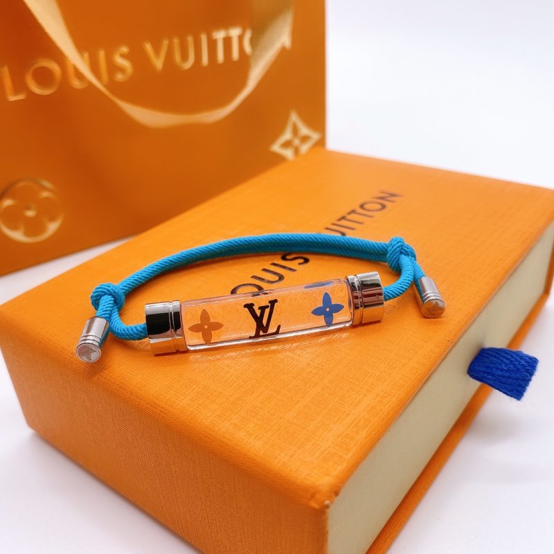 LV Inclusion Blue Rope Bracelet with Colorful Charms view