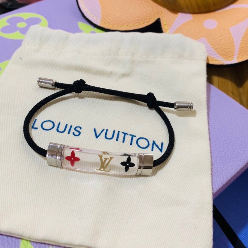 LV Inclusion Blue Rope Bracelet with Colorful Charms view