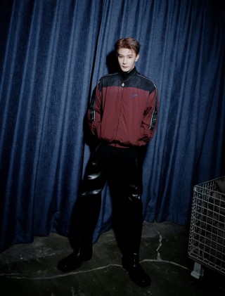 Puma Colorblock Track Jacket Burgundy Black view 2