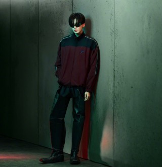 Puma Colorblock Track Jacket Burgundy Black view 9