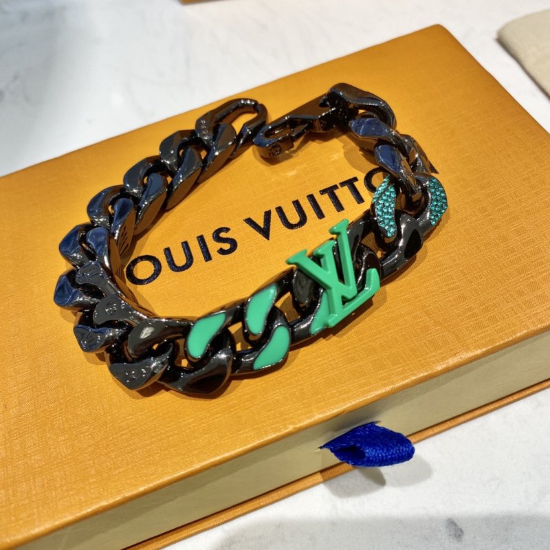 Louis Vuitton Chain Links Patches Green Black Bracelet view