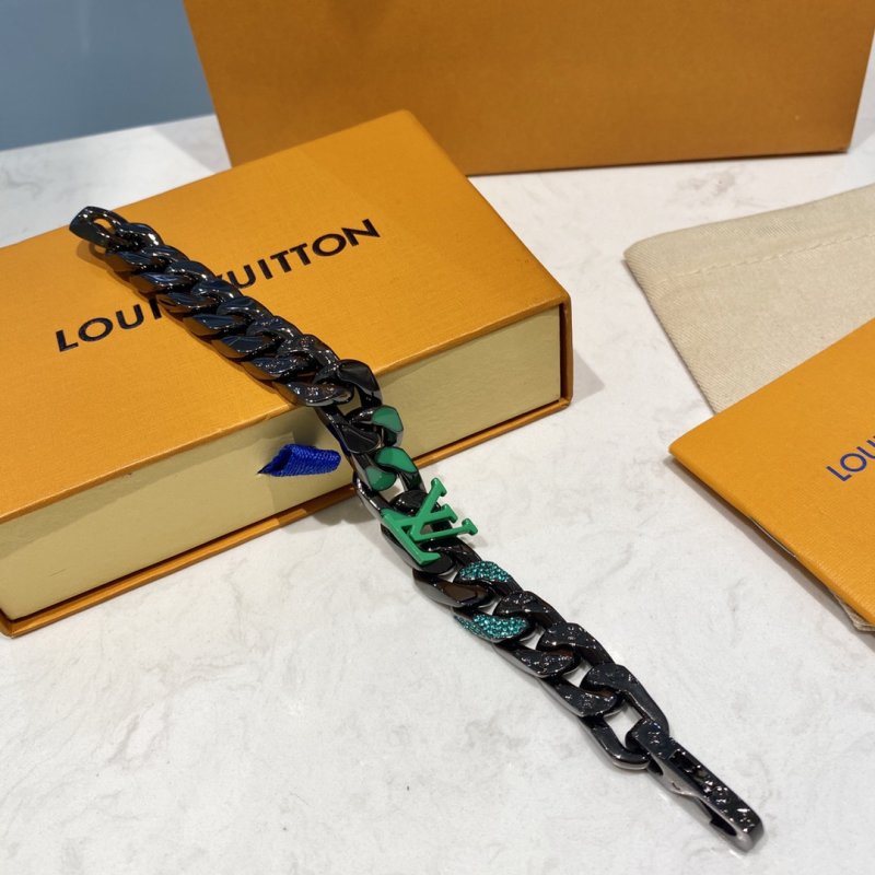 Louis Vuitton Chain Links Patches Green Black Bracelet view