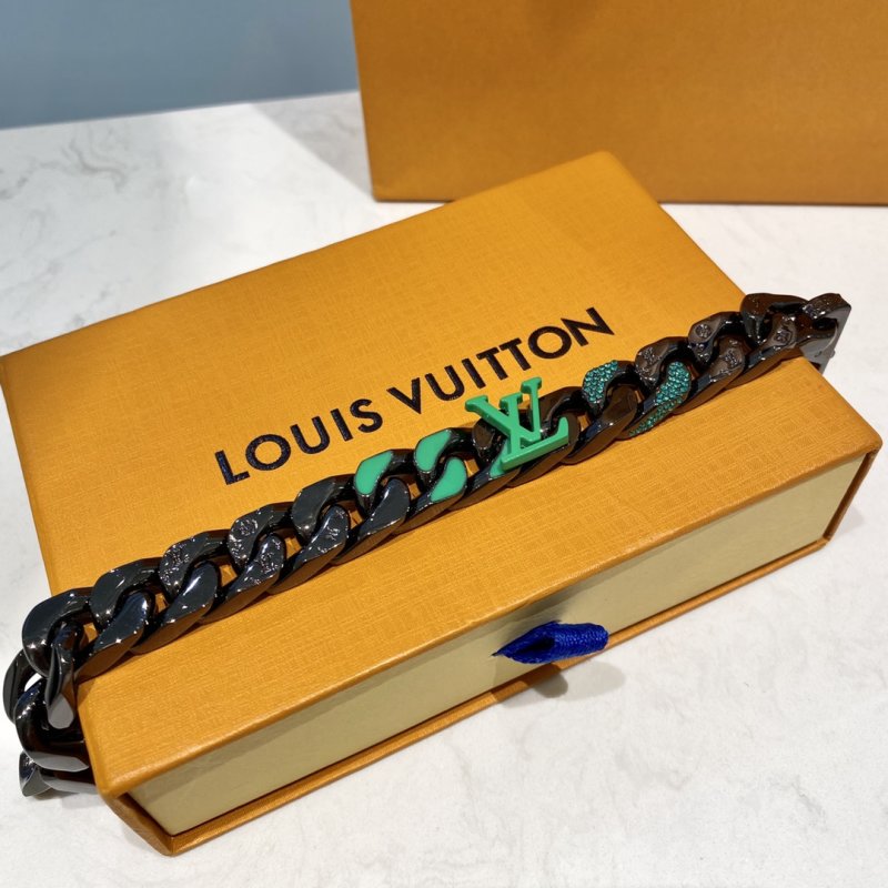 Louis Vuitton Chain Links Patches Green Black Bracelet view