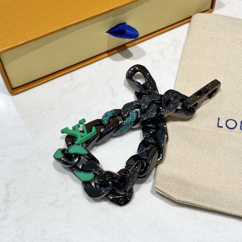 Louis Vuitton Chain Links Patches Green Black Bracelet view