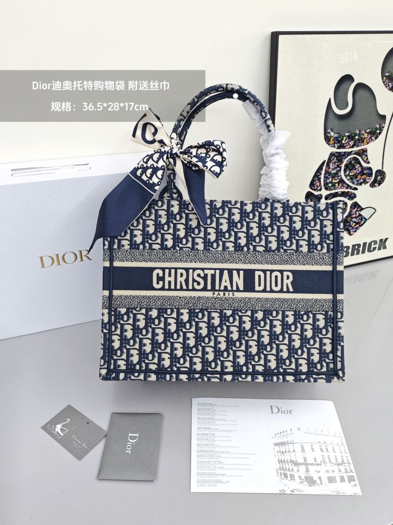 Dior Book Tote Navy Oblique Canvas Bag