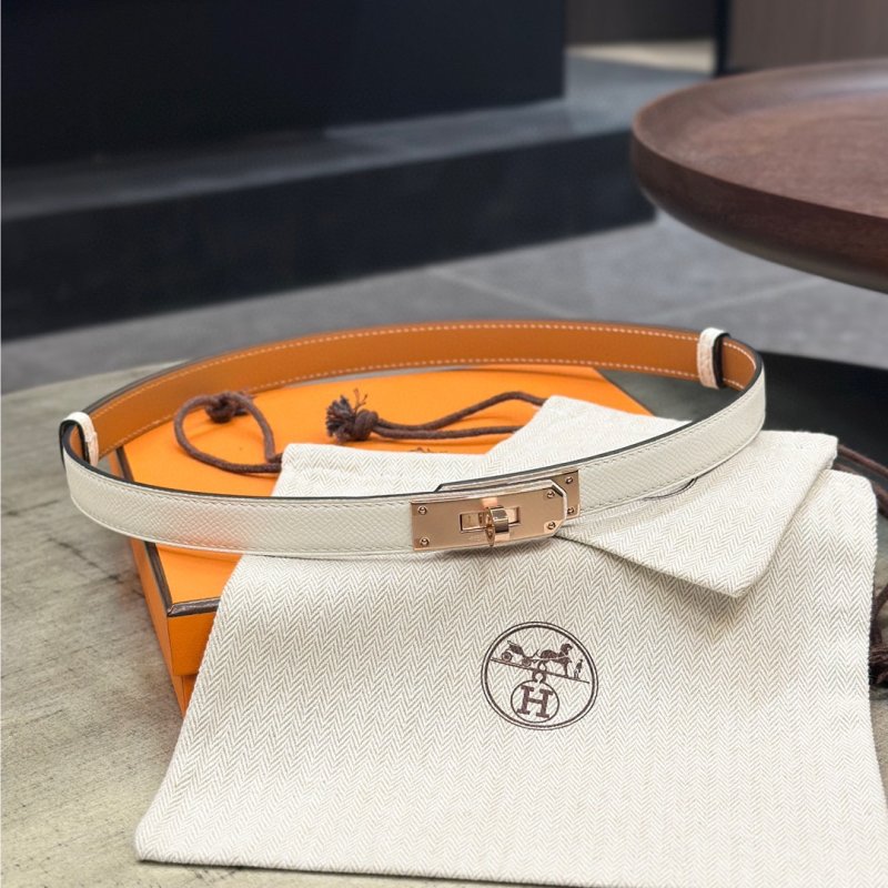 Hermès Kelly 1.8 Epsom Leather Belt Cream view