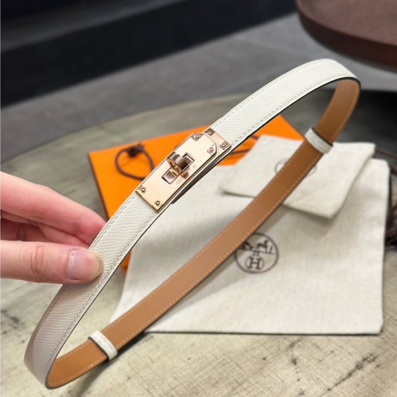 Hermès Kelly 1.8 Epsom Leather Belt Cream view