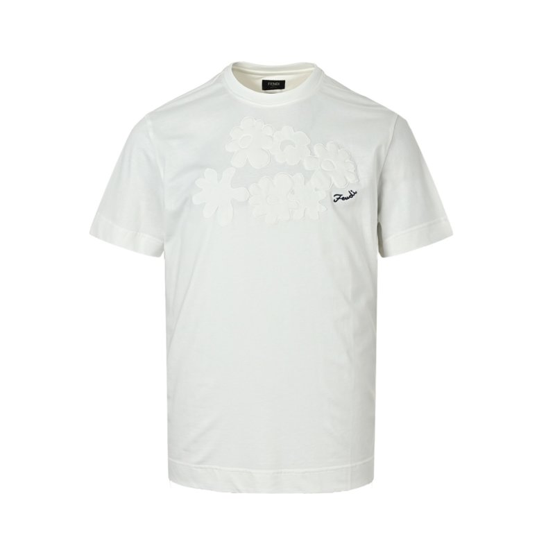 Fendi White Cloud Print Crew Neck T-Shirt view