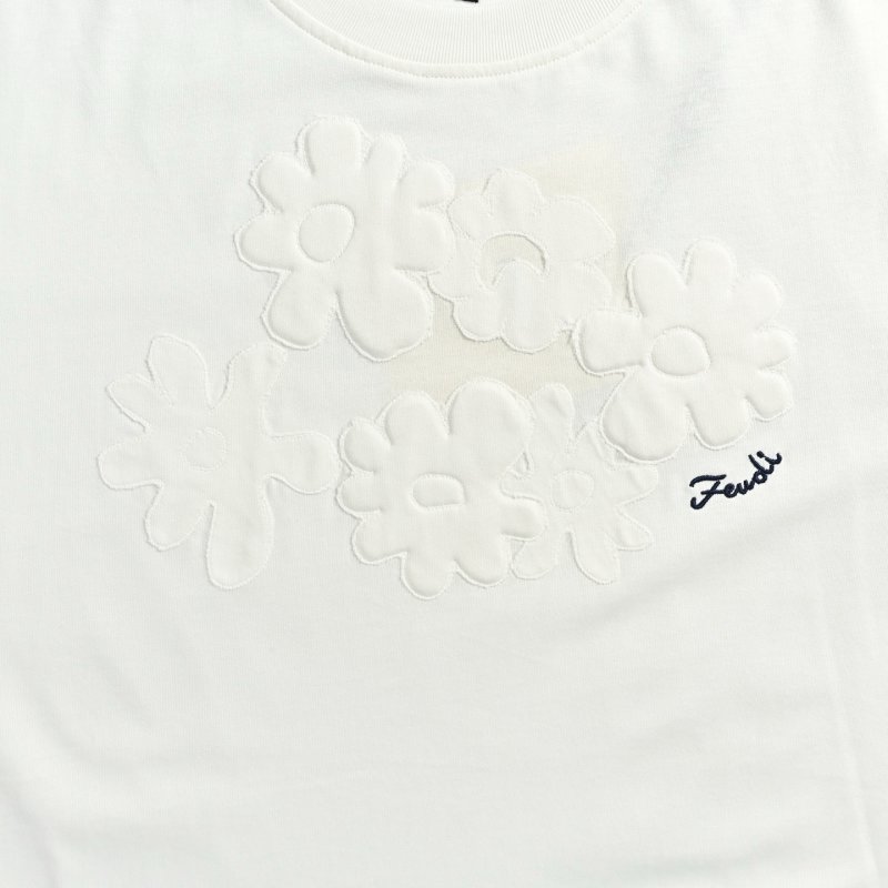 Fendi White Cloud Print Crew Neck T-Shirt view