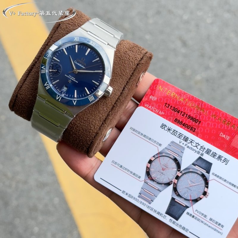 Omega Constellation 41mm Steel Watch Blue Dial
