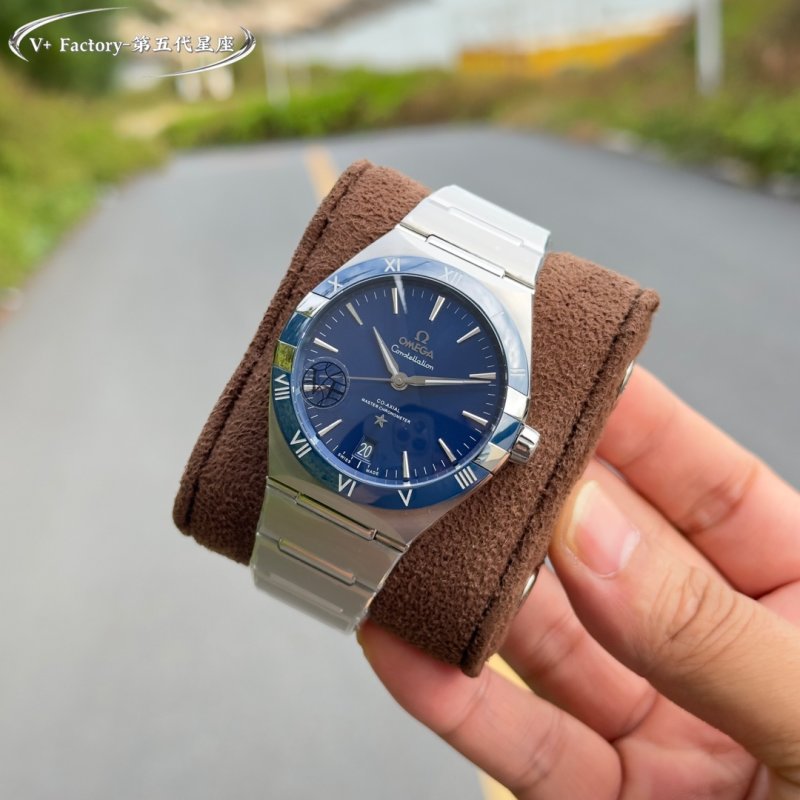 Omega Constellation 41mm Steel Watch Blue Dial view