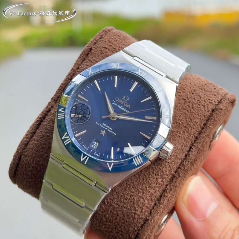 Omega Constellation 41mm Steel Watch Blue Dial view