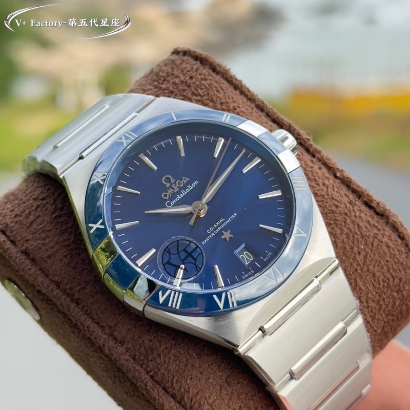 Omega Constellation 41mm Steel Watch Blue Dial view
