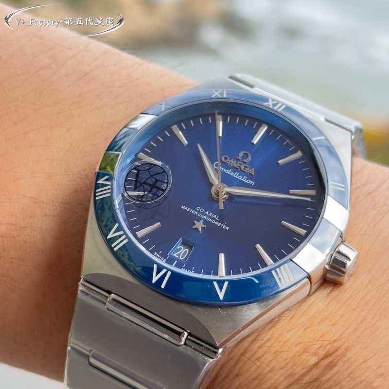 Omega Constellation 41mm Steel Watch Blue Dial view