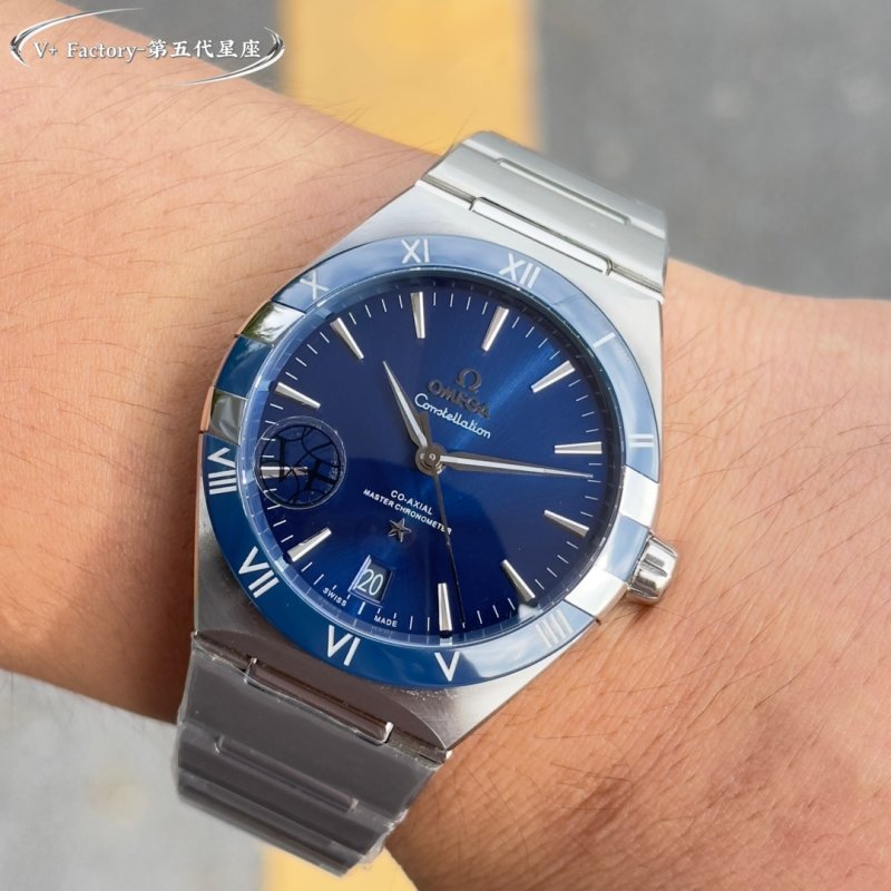 Omega Constellation 41mm Steel Watch Blue Dial view