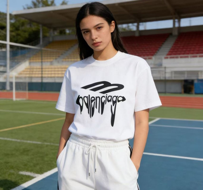 Balenciaga Graffiti Logo White T-Shirt