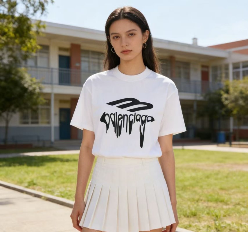 Balenciaga Graffiti Logo White T-Shirt view