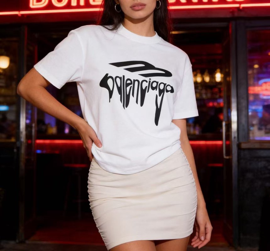 Balenciaga Graffiti Logo White T-Shirt view