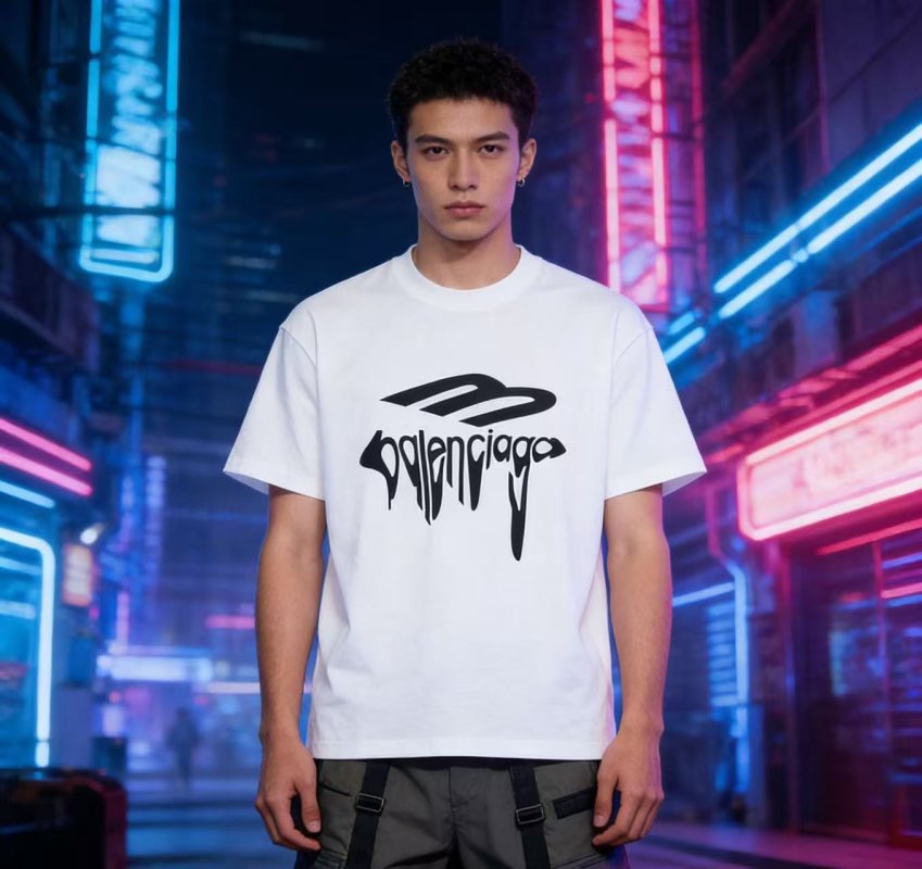 Balenciaga Graffiti Logo White T-Shirt view