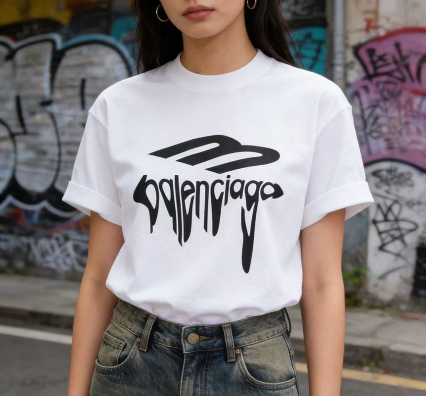 Balenciaga Graffiti Logo White T-Shirt view