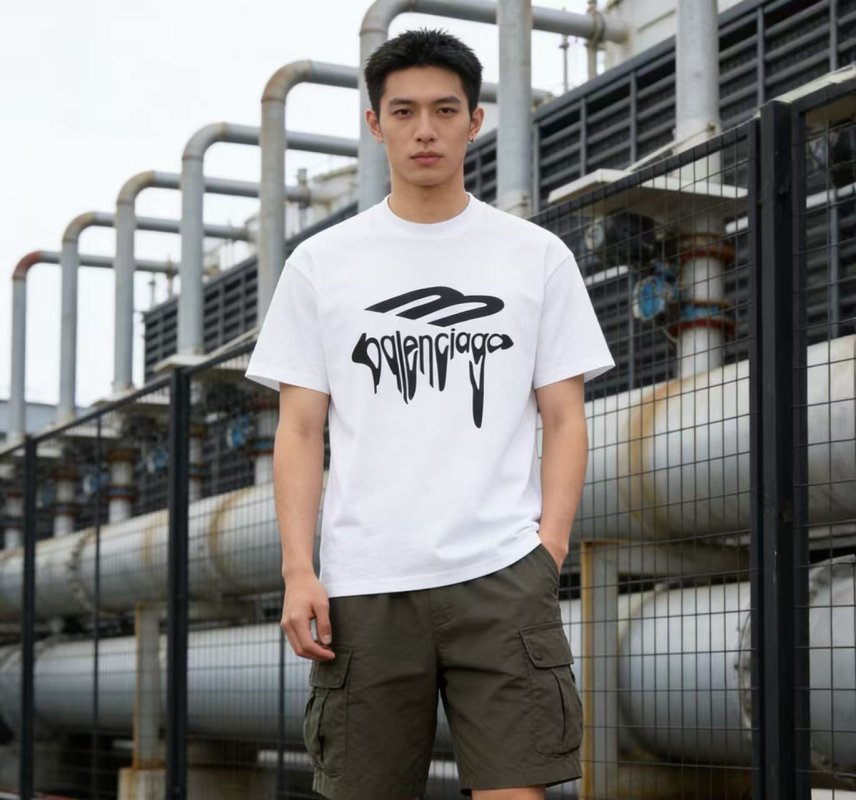 Balenciaga Graffiti Logo White T-Shirt view