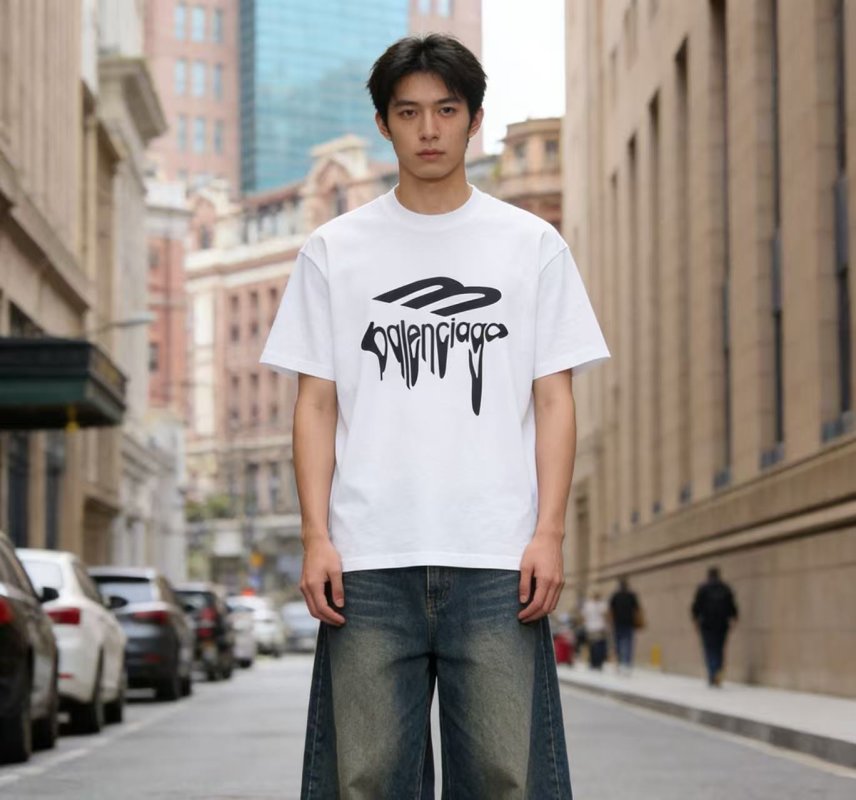 Balenciaga Graffiti Logo White T-Shirt view