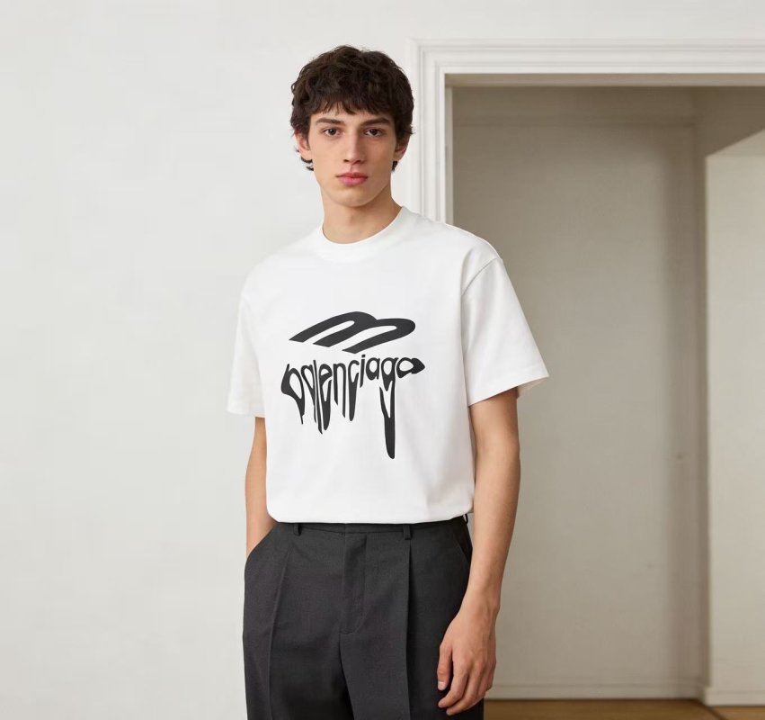 Balenciaga Graffiti Logo White T-Shirt view