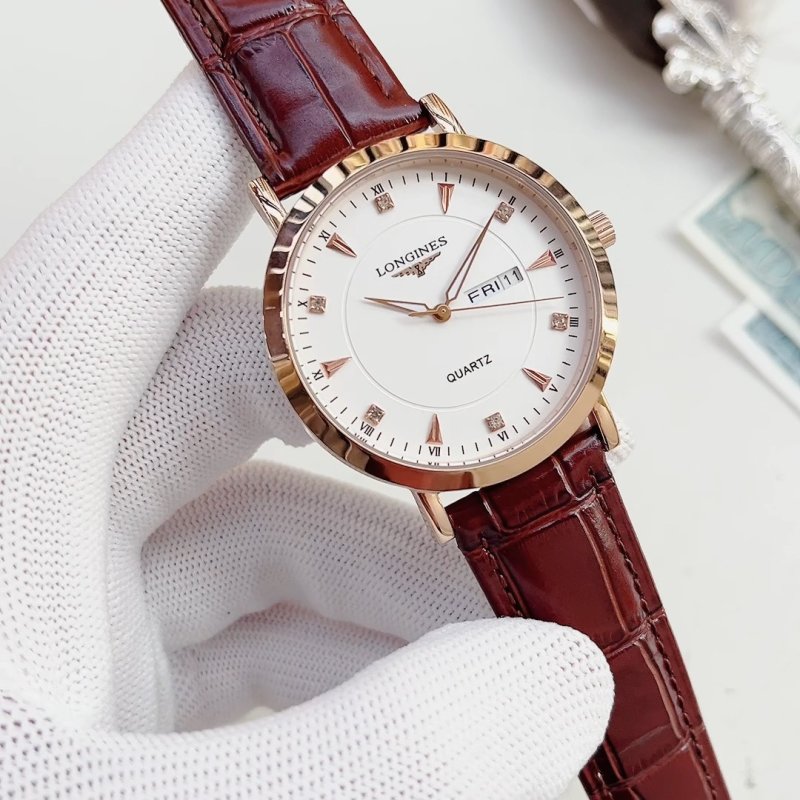 Longines Classic Couples Watch - Burgundy Leather Strap
