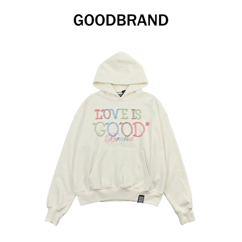 White Graphic Print Oversized Hoodie with Colorful Text Design view