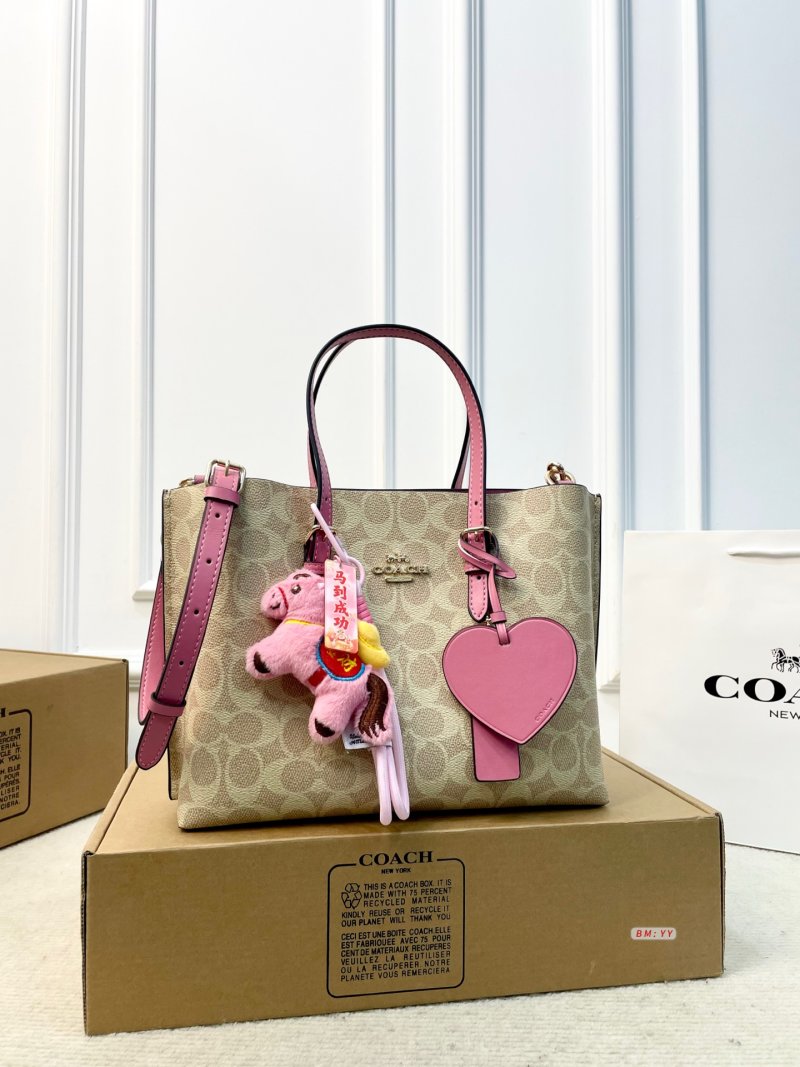 Coach Mollie 25 Pink Signature Tote Bag