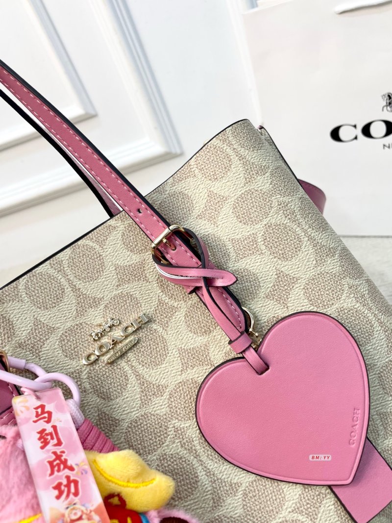 Coach Mollie 25 Pink Signature Tote Bag view