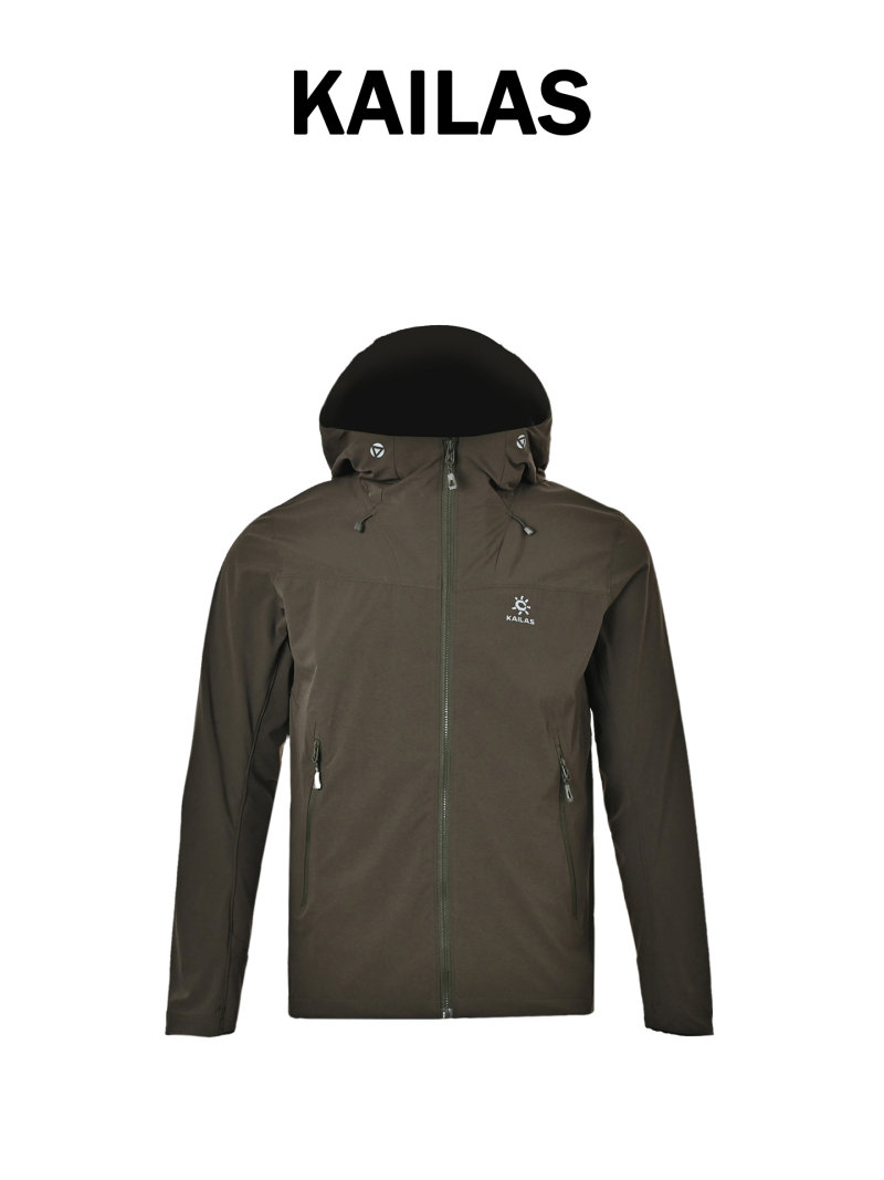 Olive Green Windbreaker Hooded Jacket view