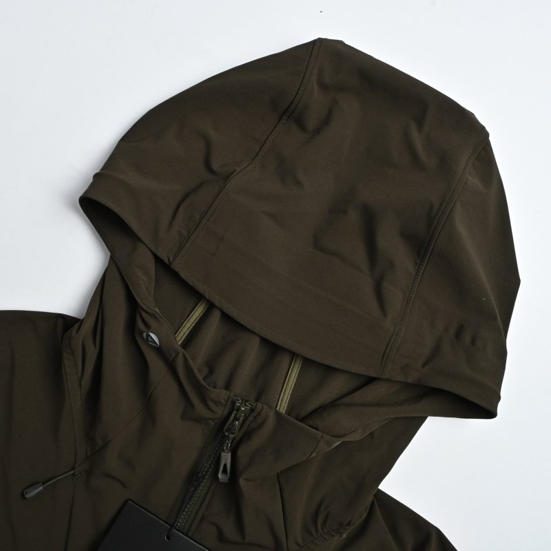 Olive Green Windbreaker Hooded Jacket view