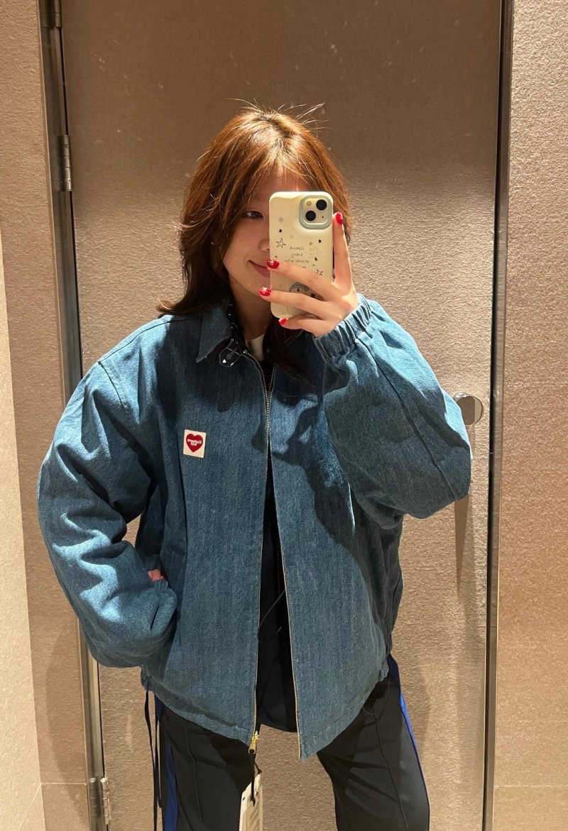 Oversized Denim Shirt Jacket Blue view