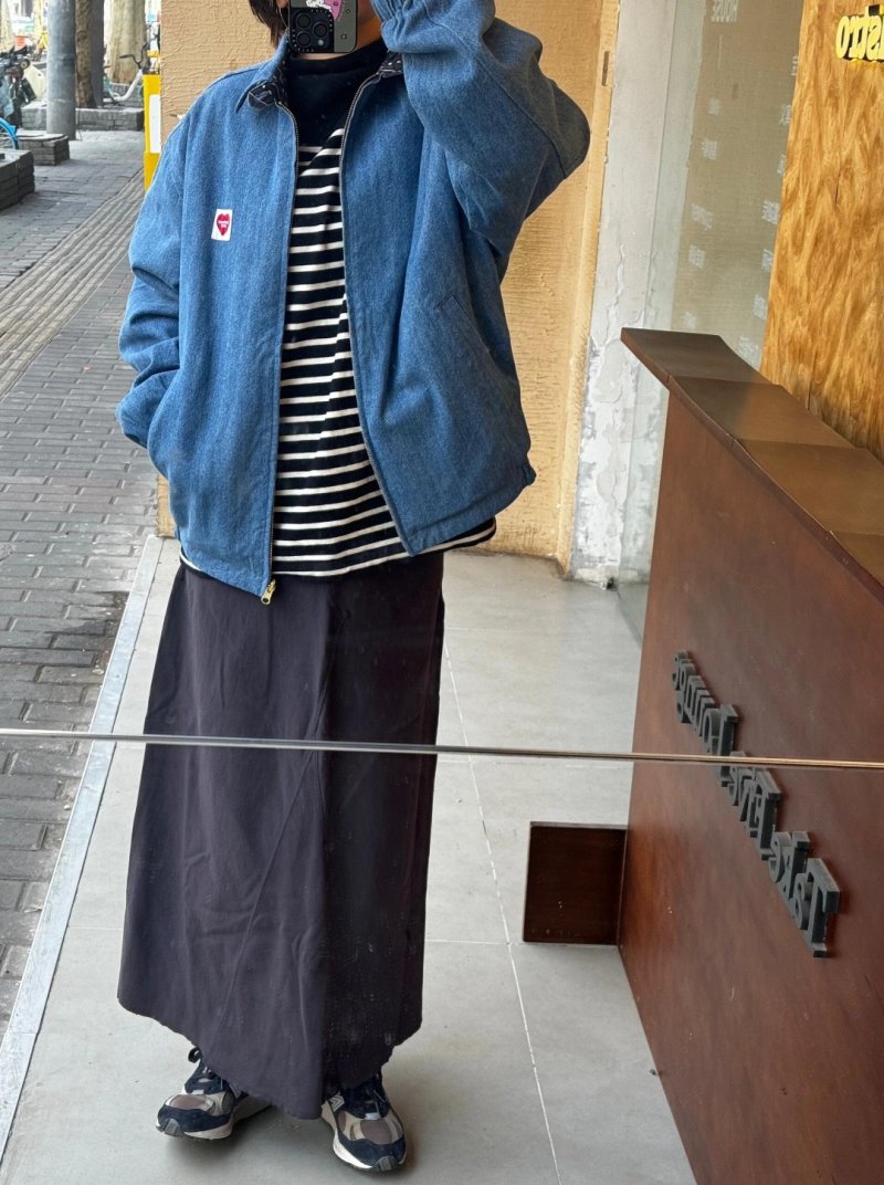 Oversized Denim Shirt Jacket Blue view