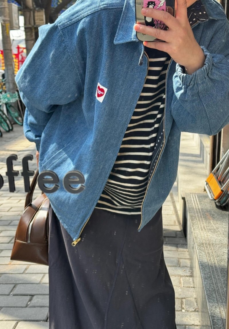 Oversized Denim Shirt Jacket Blue view