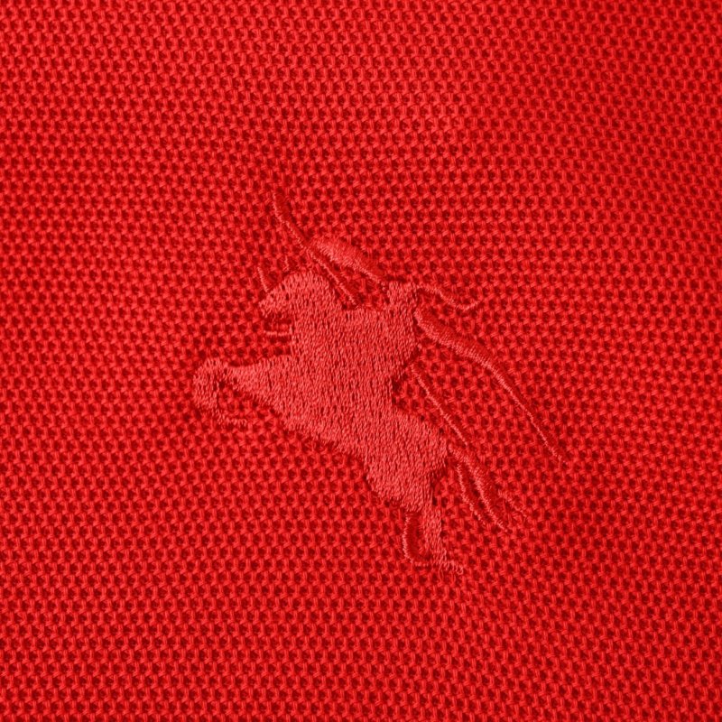 Burberry Red Polo Shirt with Check Collar view