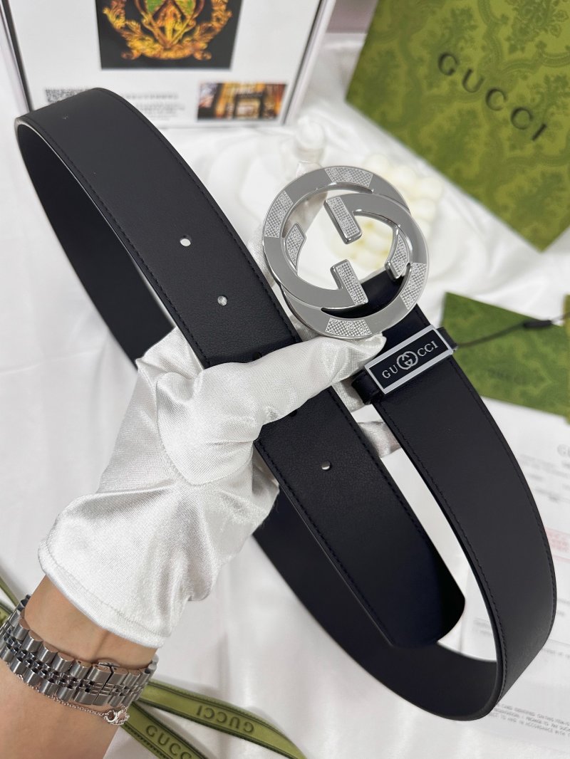 Gucci GG Marmont Black Leather Belt with Silver Buckle view