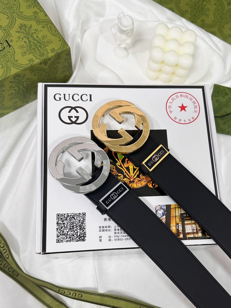 Gucci GG Marmont Black Leather Belt with Silver Buckle view