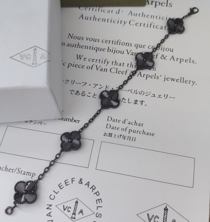 Van Cleef & Arpels Vintage Alhambra Black Clover Bracelet