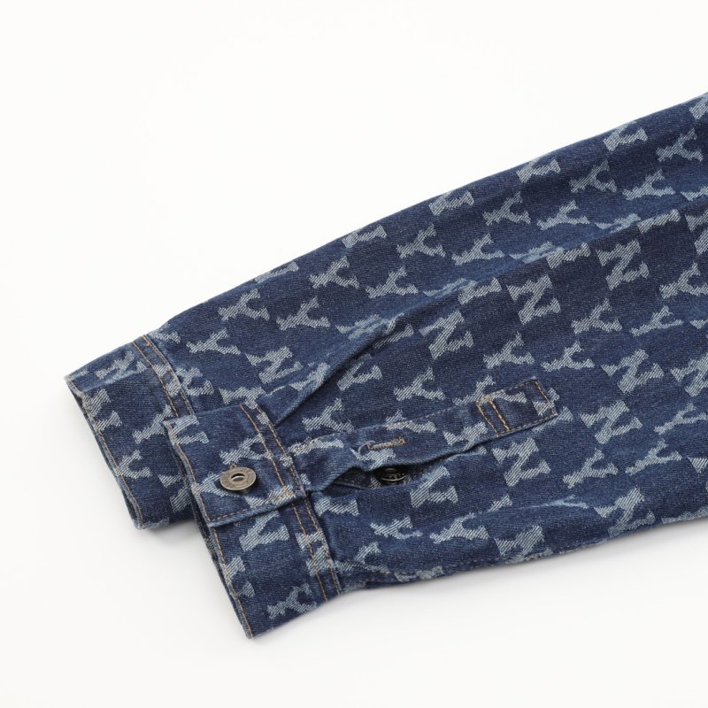 Navy Monogram Pattern Button-Up Shirt view