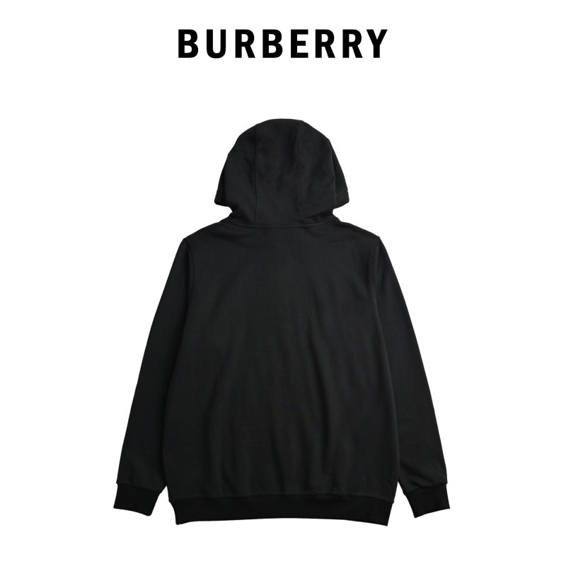 Burberry Black Logo Hoodie with Beige Patch view