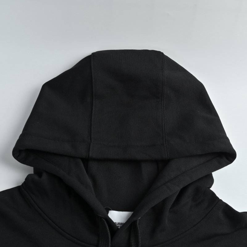 Burberry Black Logo Hoodie with Beige Patch view