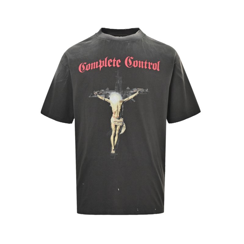 Domestic Control Graphic Print Oversized T-Shirt Black view