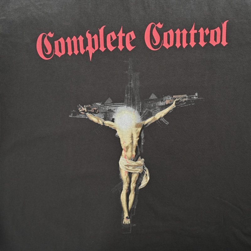 Domestic Control Graphic Print Oversized T-Shirt Black view