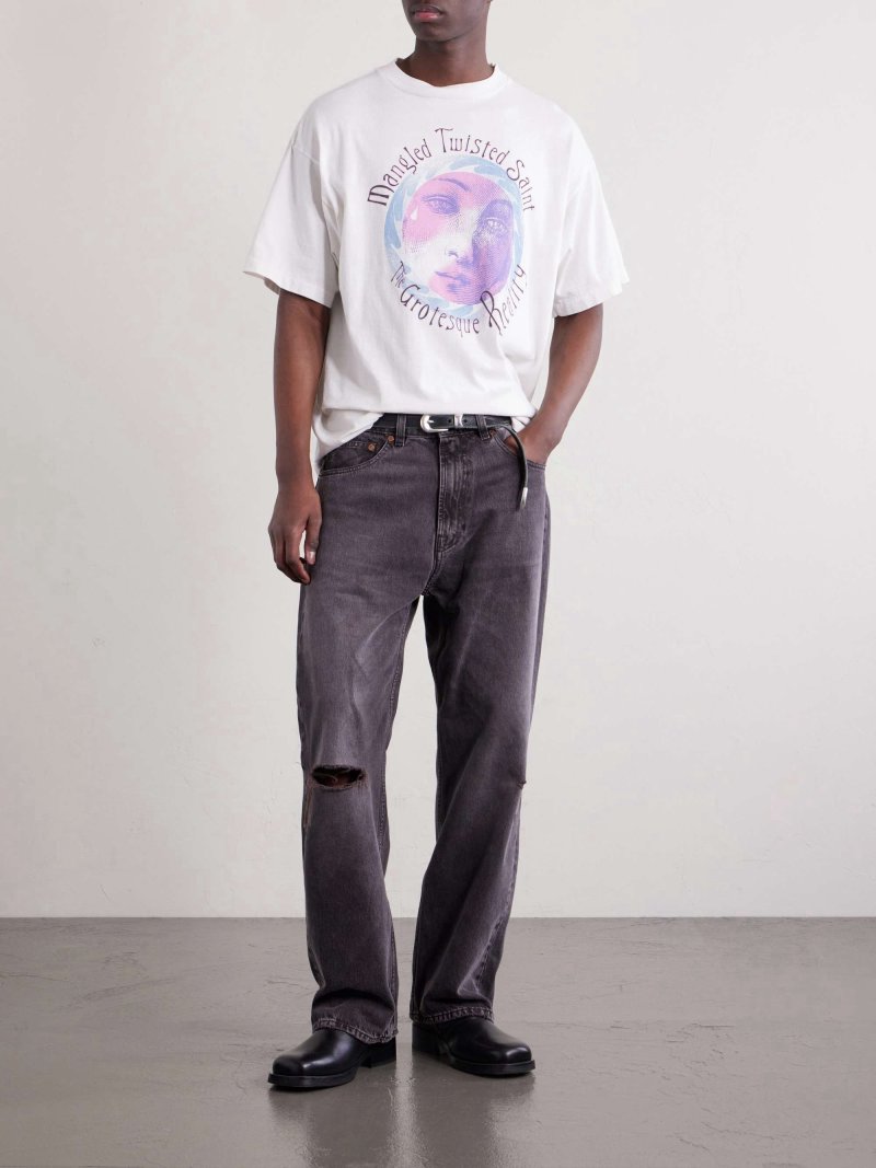 Cream Graphic Print Short Sleeve T-Shirt view